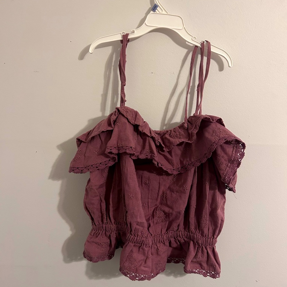 purple dressy tank top american eagle medium